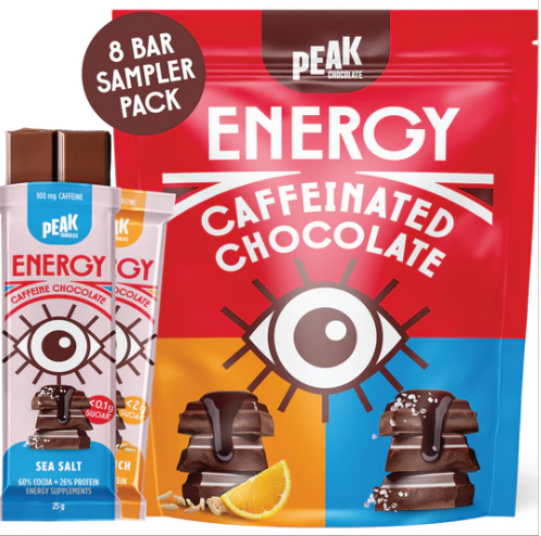 PEAK CHOCOLATE SAMPLE PACK RANGE - ENERGY SAMPLER PACK 8 bars